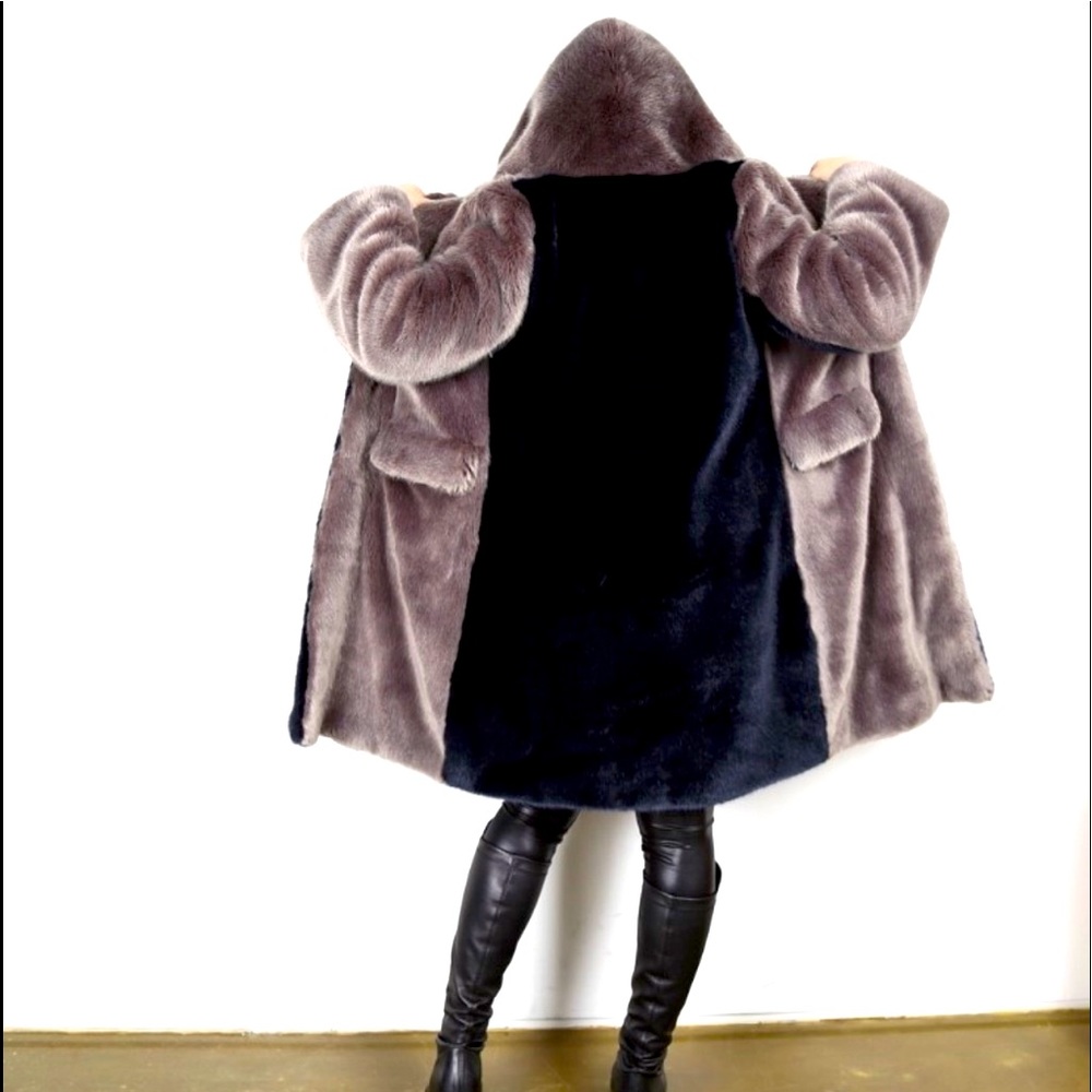Winter Coat, Brand new 
Fun Fur (synthetic fur - looks real) 
Made in Korea